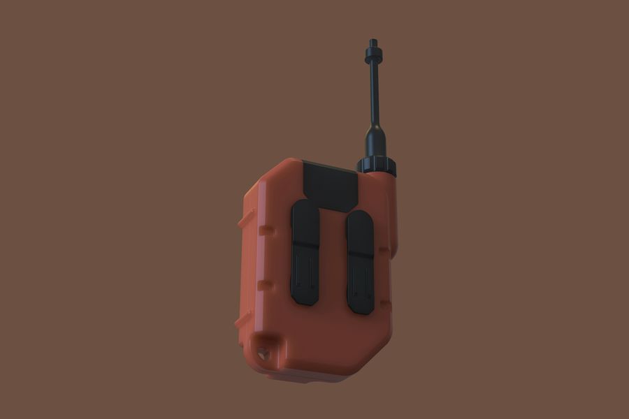 An orange walkie-talkie